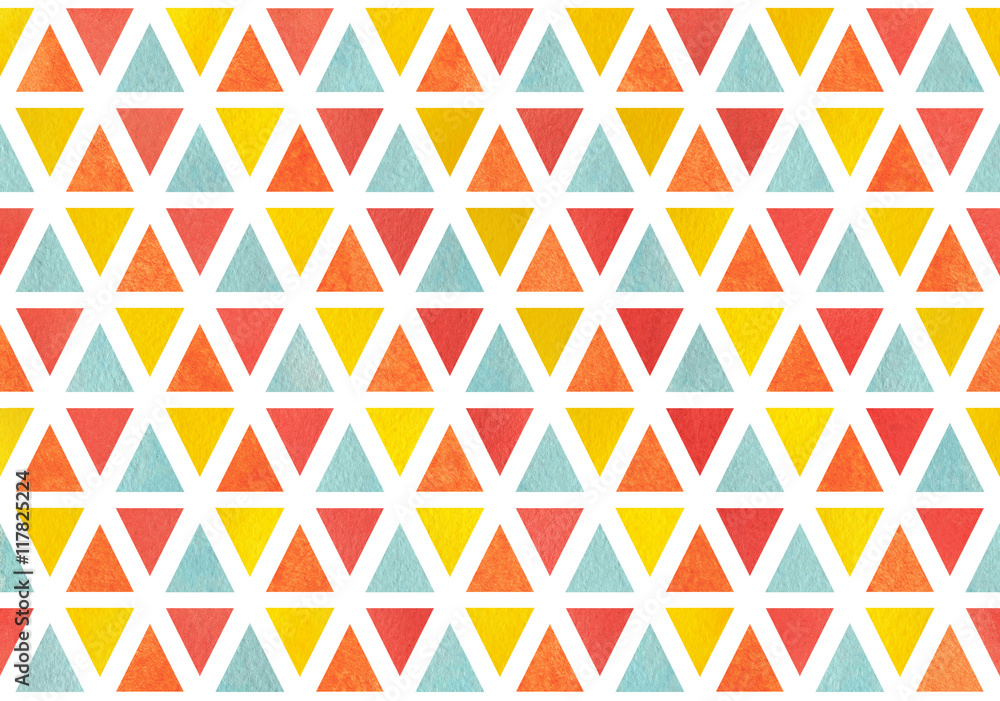 Watercolor triangle pattern. Watercolor triangle pattern.