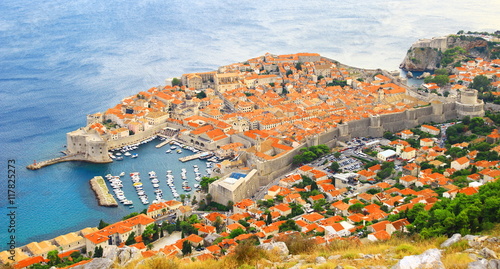 Panorama of Dubrovnik Old town 