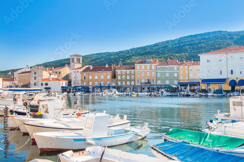 Boats in marine in town of Cres, waterfront, Island of Cres, Kvarner, Croatia