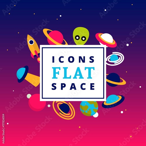 Icons space in flat design
