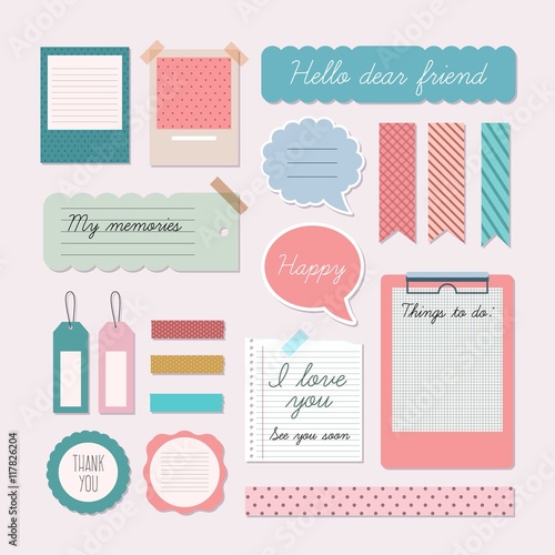 Cute scrapbooking elements pack