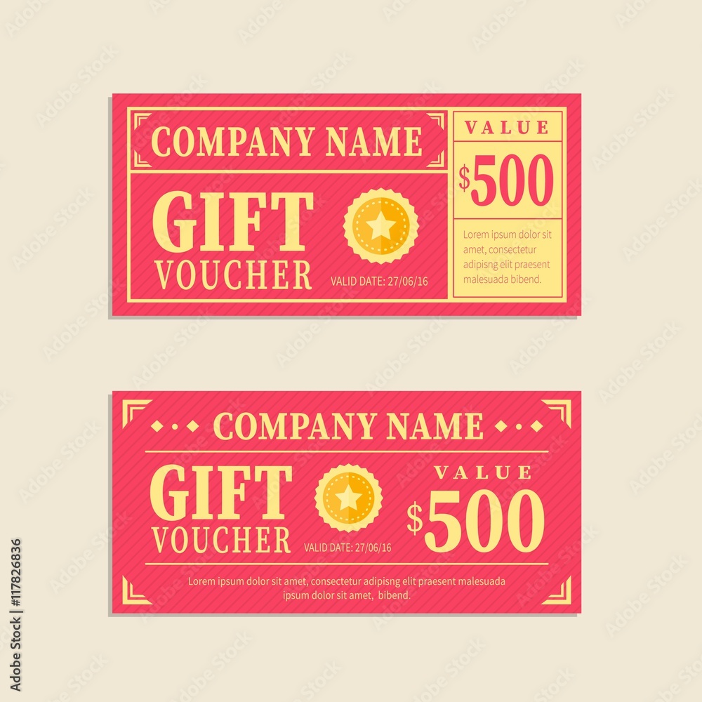 Red discount coupons in vintage style