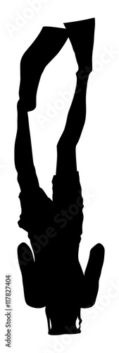 Scuba diving silhouette vector illustration isolated on white background.. Sport underwater, water sea, mask and snorkel. Diving school, Scuba school. Beach fun, fishing, swimming boy