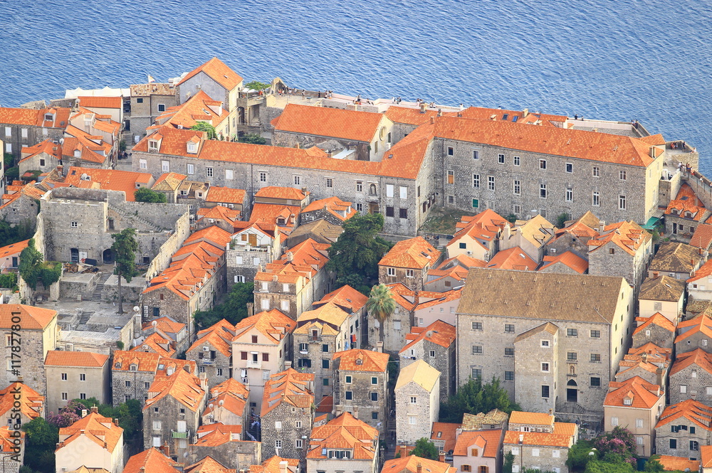 House roofs in Old town Dubrovnik in Croatia 
