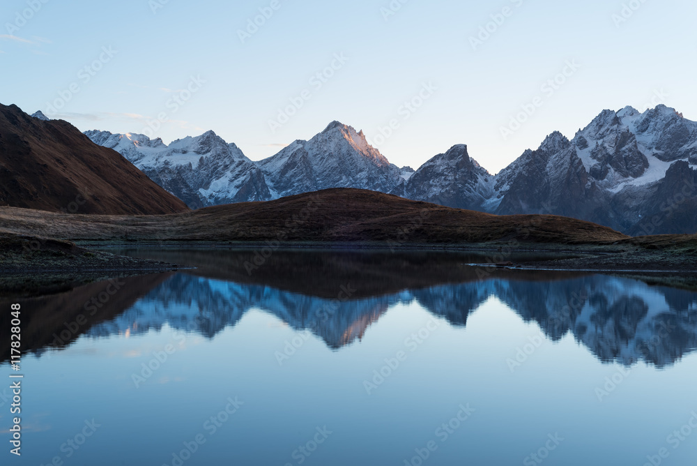Summer landscape with mountain lake Summer landscape with mountain lake