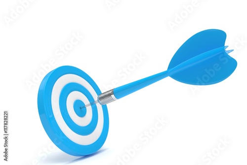 arrow darts in target. 3d rendering.