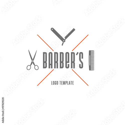 Barber shop company logo template