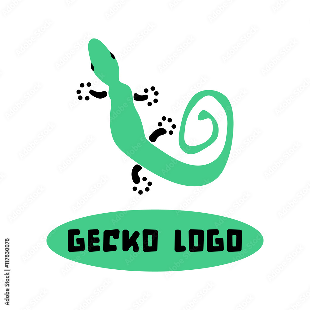 Isolated abstract green and black gecko logo on a white background - Eps10 vector graphics and illustration Isolated abstract green and black gecko logo on a white background - Eps10 vector graphics and illustration