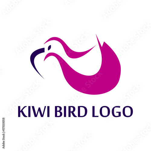 Isolated abstract kiwi bird logo on a white background. Kiwis are national birds of New Zealand - Eps10 vector graphics and illustration