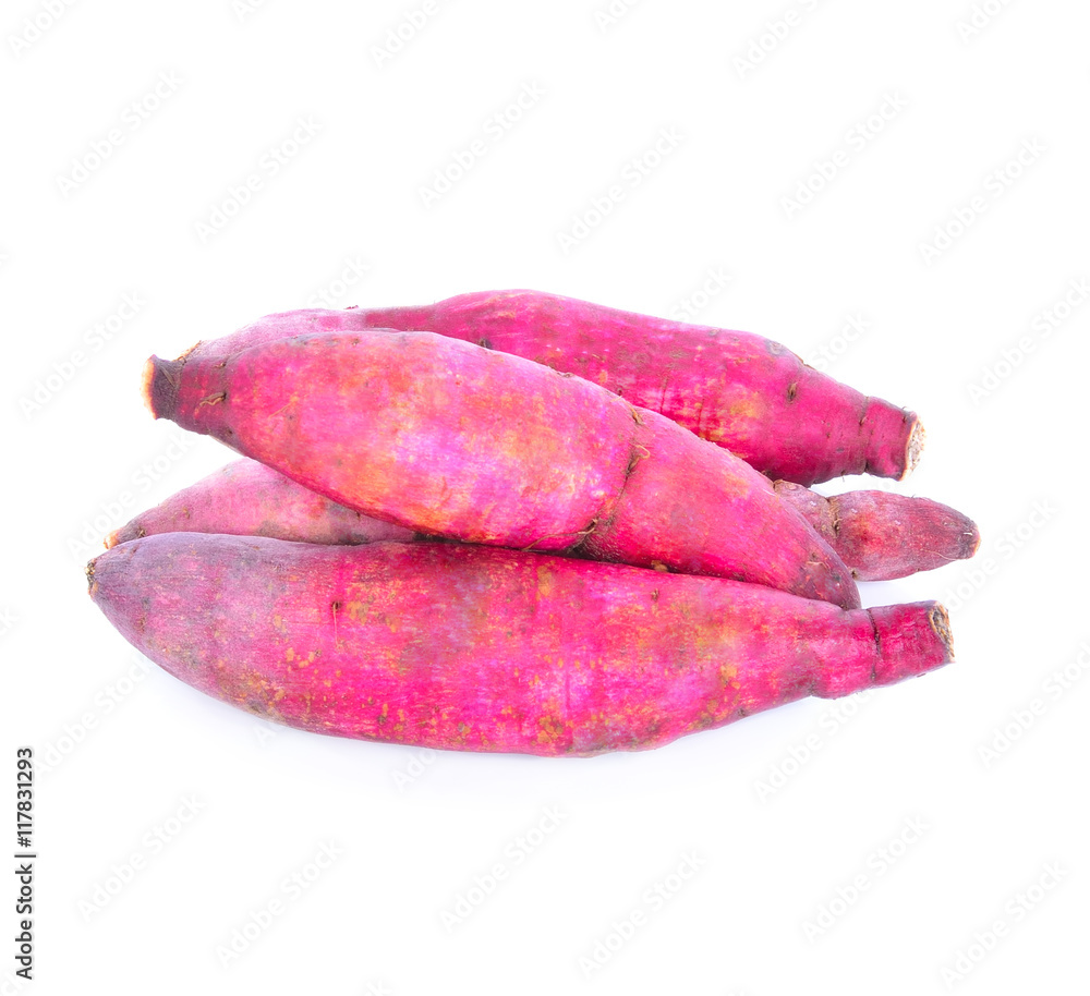 Fresh purple yams isolated on a white background. Fresh purple yams isolated on a white background.