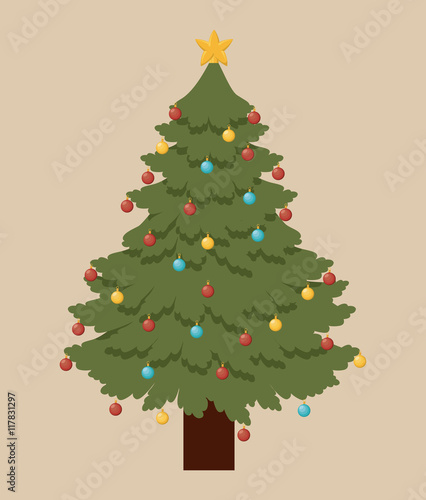 tree pine christmas icon vector graphic illustration