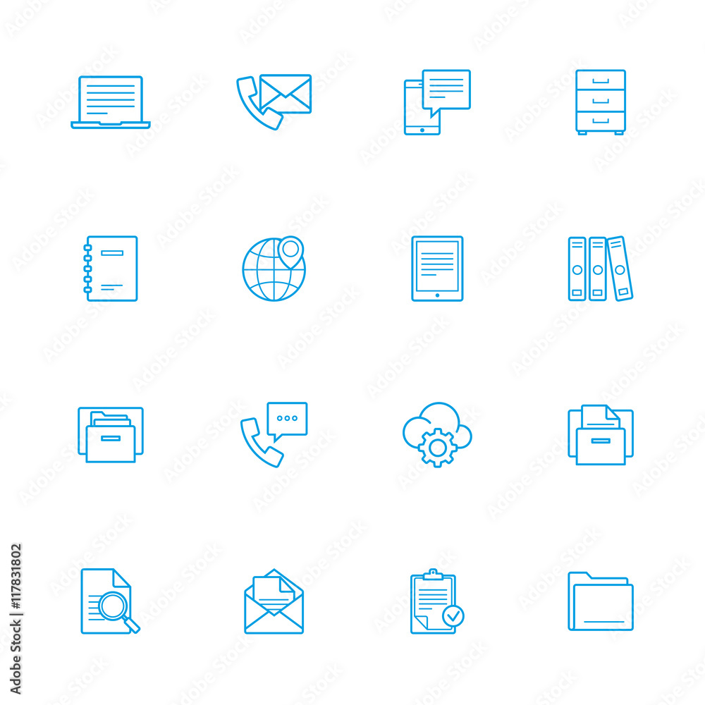 bussines and office line icons bussines and office line icons