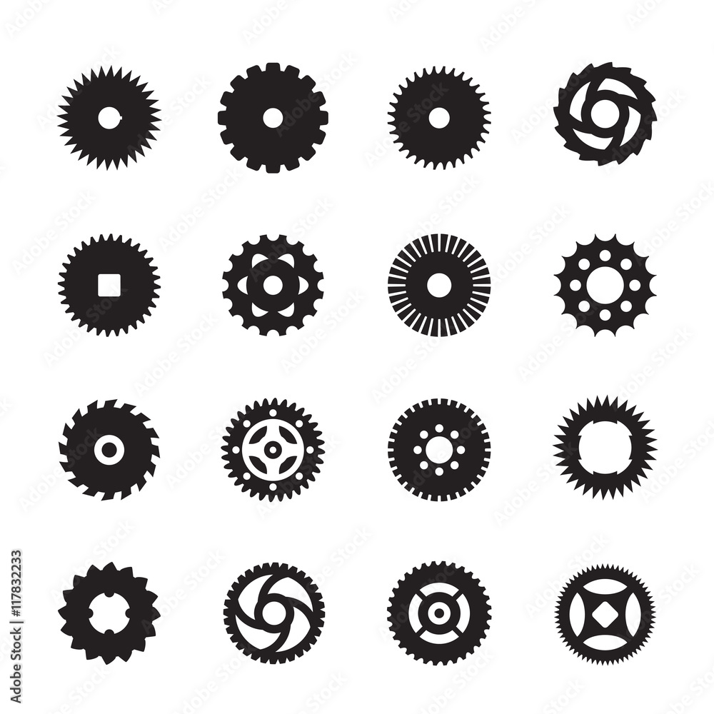 Set of gears. Vector Illustration. Set of gears. Vector Illustration.