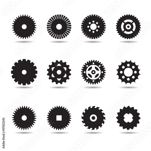Set of gears. Vector Illustration.
