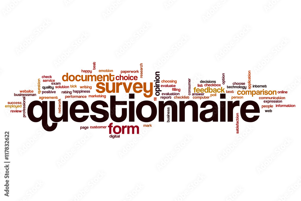 Questionnaire word cloud concept Questionnaire word cloud concept