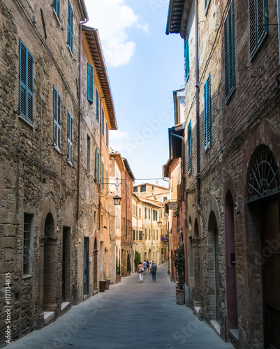 Narrow street in Montalcino, Tuscany