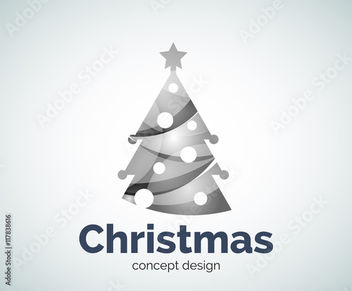 Vector Christmas or New Year tree logo template