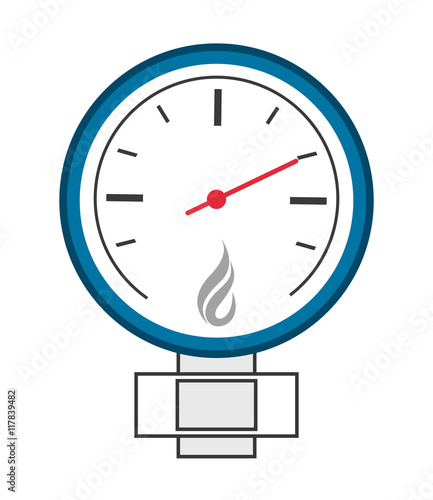 flat design manometer or pressure gauge icon vector illustration