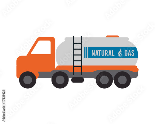 flat design natural Gas Truck icon vector illustration
