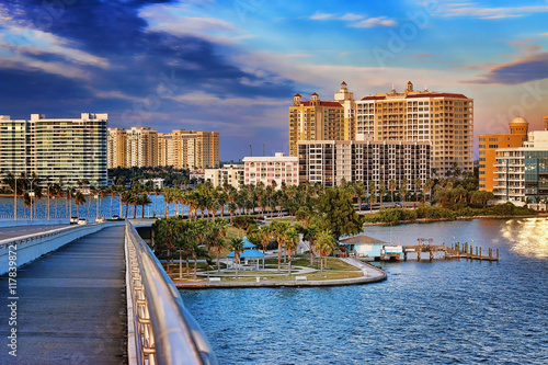 Downtown Sarasota from Ringling Bridge photo