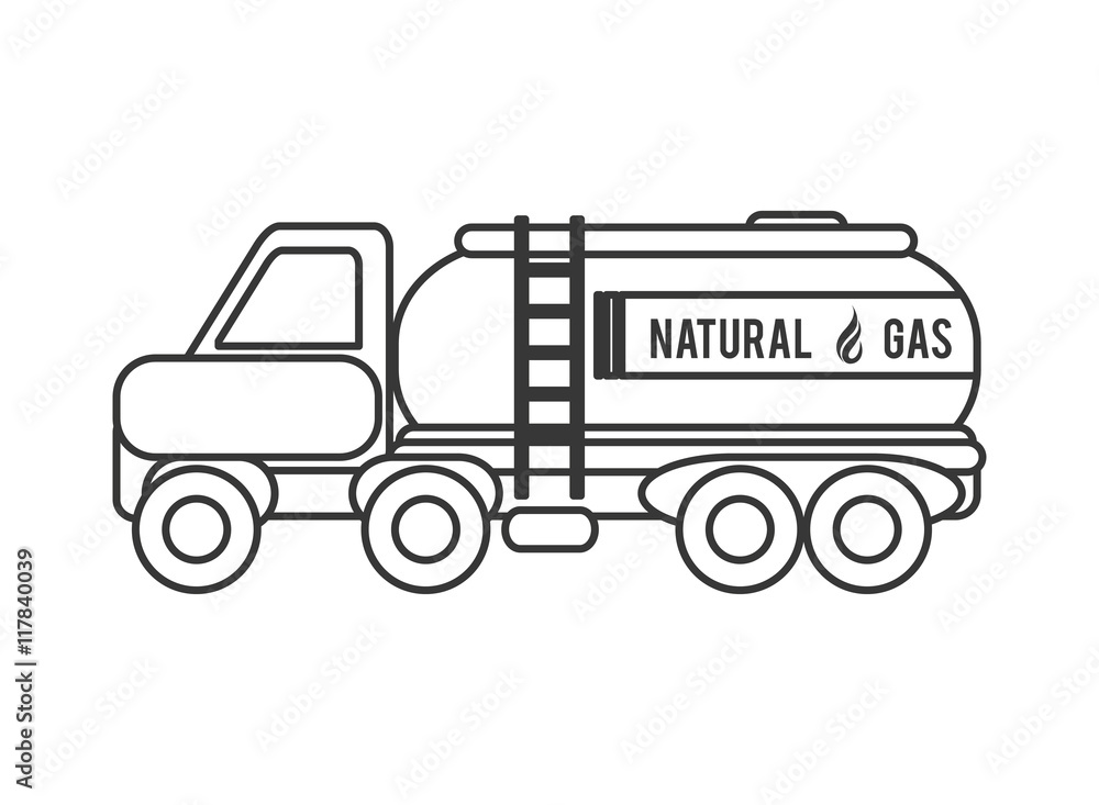 flat design natural Gas Truck icon vector illustration