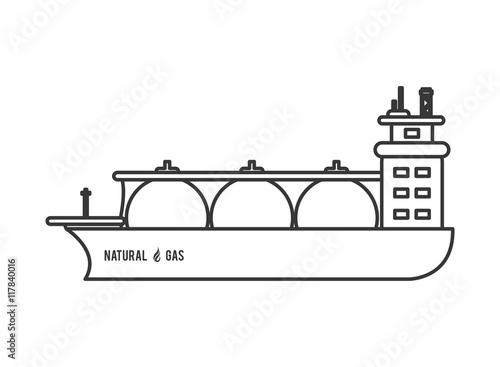 flat design natural gas ship icon vector illustration