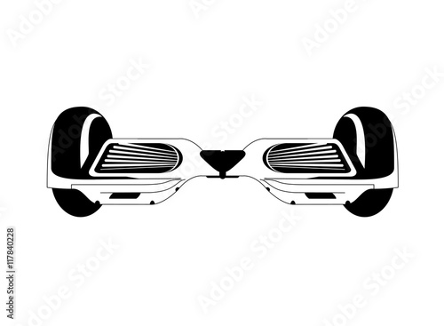 flat design single hoverboard icon vector illustration