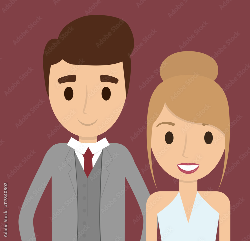 couple cartoon girl boy man woman wedding marriage icon. Colorfull and flat illustration. Vector graphic couple cartoon girl boy man woman wedding marriage icon. Colorfull and flat illustration. Vector graphic