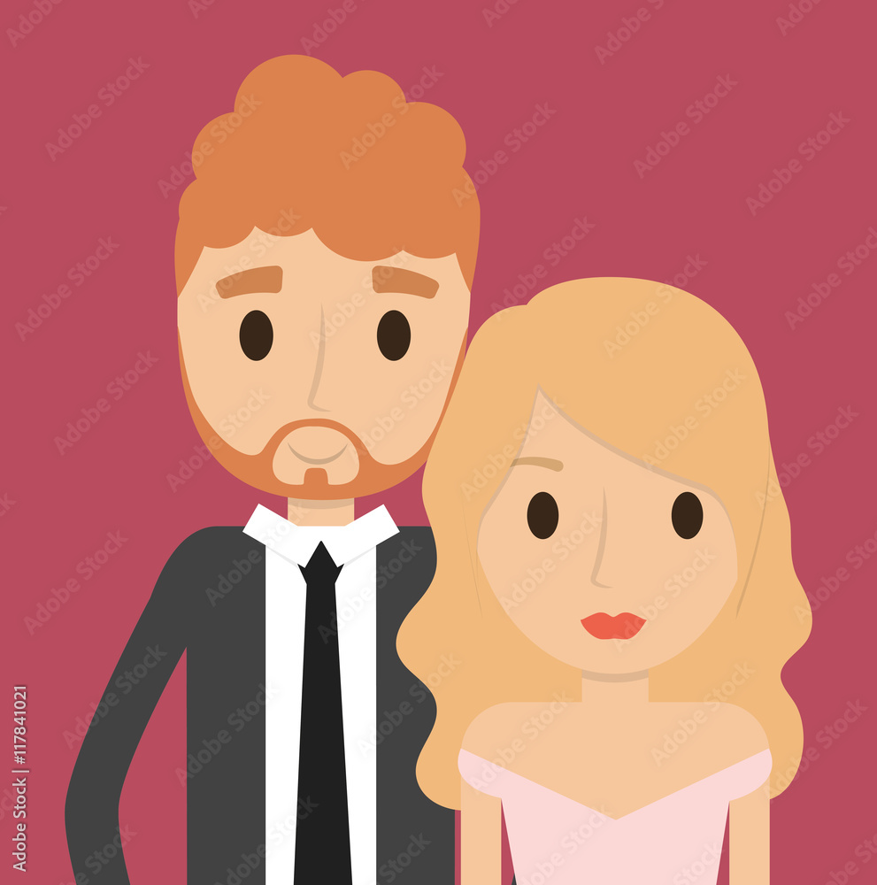 couple cartoon girl boy man woman wedding marriage icon. Colorfull and flat illustration. Vector graphic couple cartoon girl boy man woman wedding marriage icon. Colorfull and flat illustration. Vector graphic