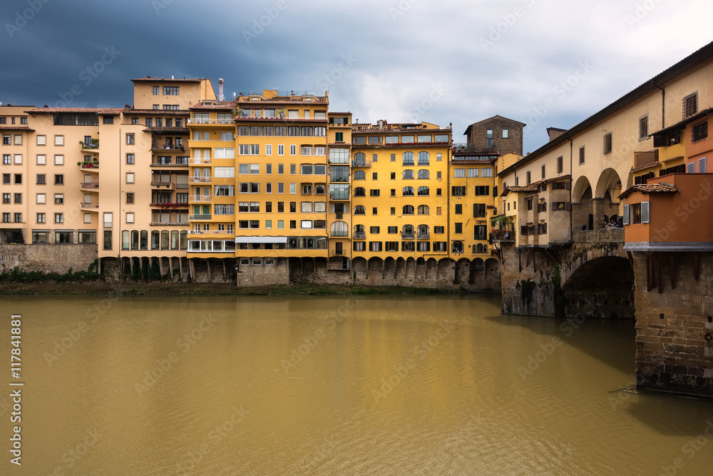 Ponte Vecchio Bridge Over Arno River  in Florence