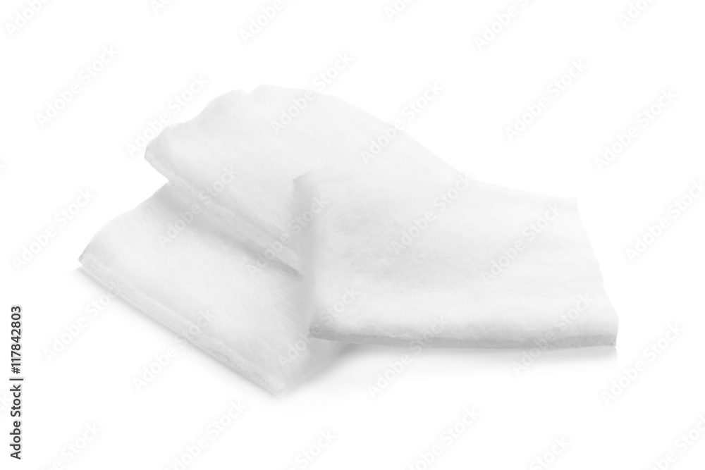 Naklejka premium Cotton bandage on white background