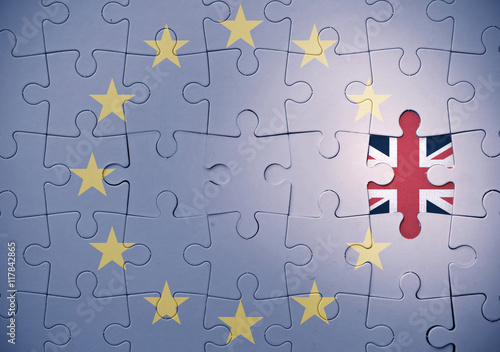 Brexit jigsaw puzzle concept