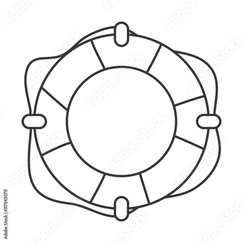 flat design life preserver icon vector illustration