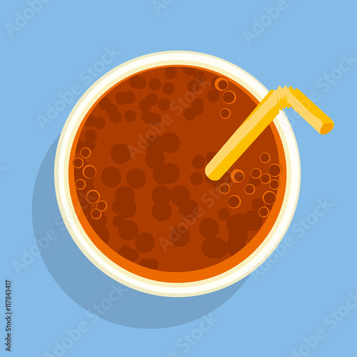 cola beverage flat style poster. food snack vector illustration