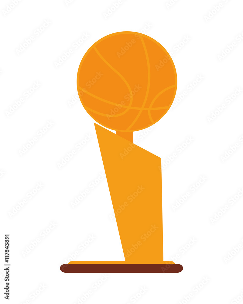 flat design basketball trophy icon vector illustration Stock Vector