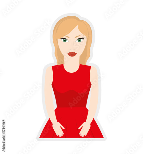 woman girl female avatar blond hair icon. Isolated and flat illustration. Vector graphic