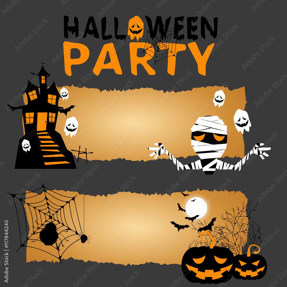 Fototapeta premium Vector Halloween magic banners vector/Illustration