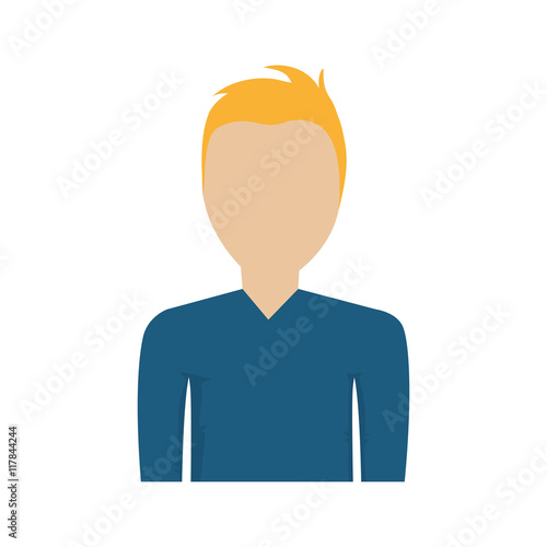 man male avatar person blond hair icon. Isolated and flat illustration. Vector graphic