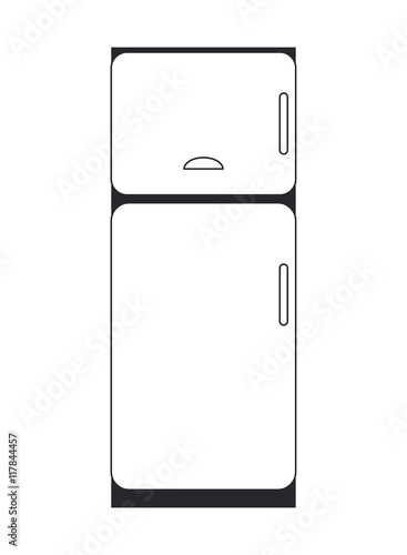 flat design single fridge icon vector illustration