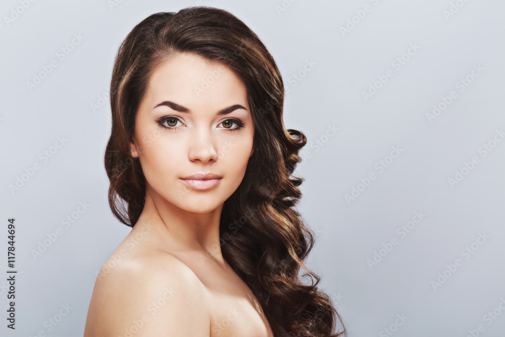 A portrait of beautiful girl with dark hair