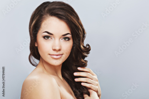 A portrait of beautiful girl with dark hair