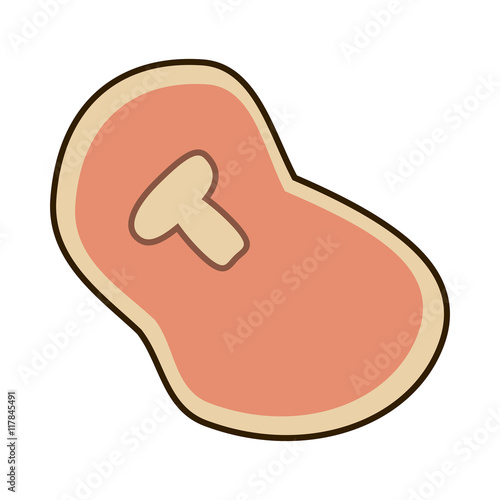 flat design beef steak icon vector illustration