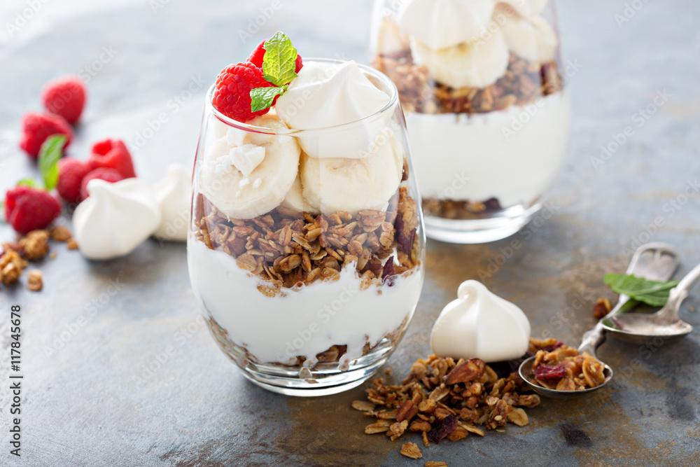 Banana and granola breakfast parfait Banana and granola breakfast parfait