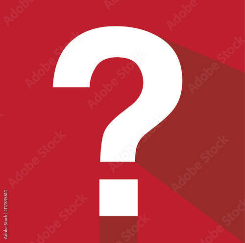 Red and white Question mark Design Flat Logo