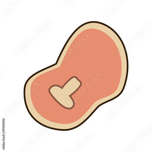 flat design beef steak icon vector illustration
