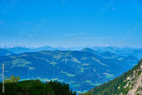 beautiful valleys in the mountains of Austria   Amazing view off the Wilder Kaiser - a hiking area in Europe