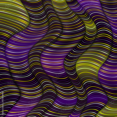 Wavy striped vector pattern. Abstract motley background