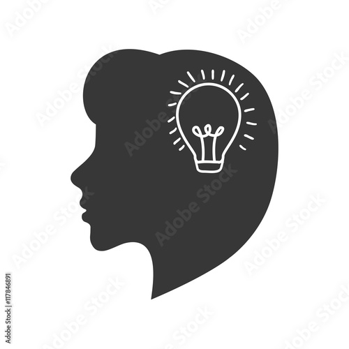 light bulb head big idea creative icon. Isolated and flat illustration. Vector graphic
