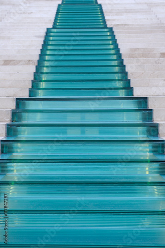 Glass and Marble Staircase