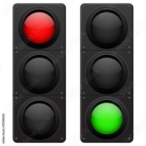 Traffic light. Red and green